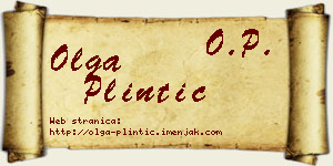 Olga Plintić vizit kartica